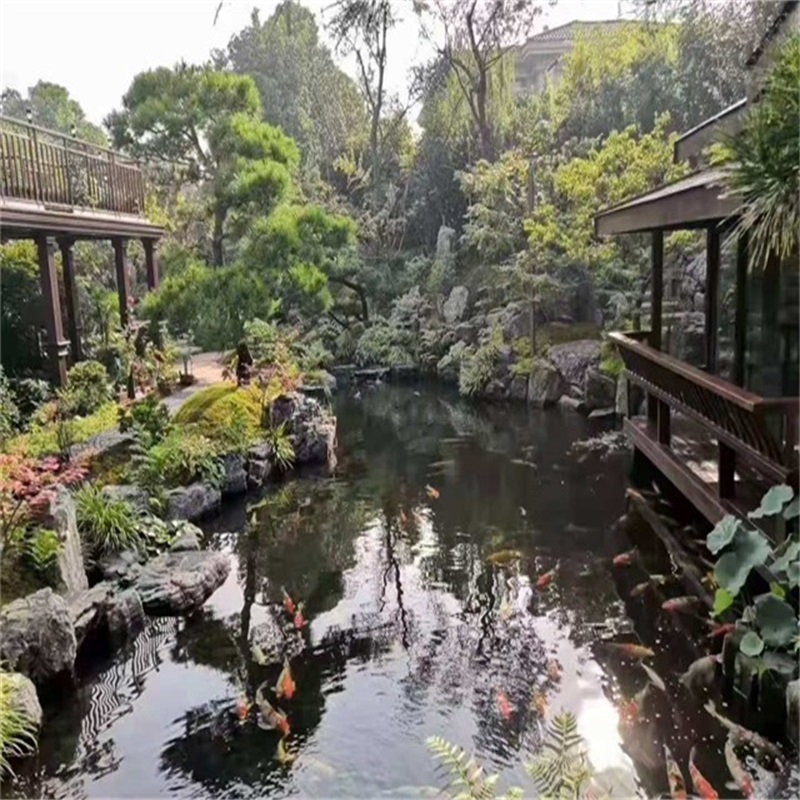 清江浦庭院小型鱼池假山图片